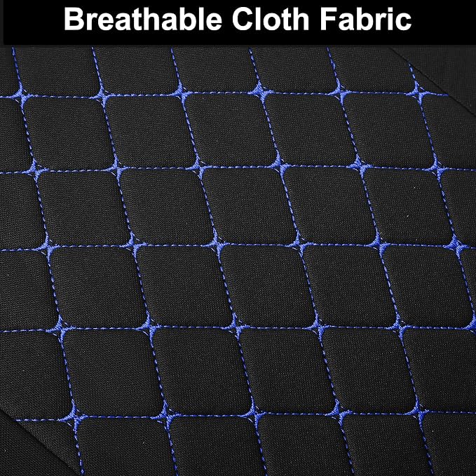 YGL Breathble Car Seat Covers Front Set, Washable Seat Covers for Cars, Premium Cloth Car Seat Protectors, Interior Covers for Cars,Sedan Van Truck SUV(Black/Blue)