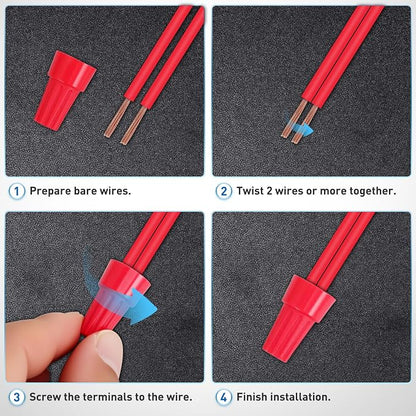 Nilight 100PCS Red Wire Connectors Kit 14-12 AWG Electric Wire Caps Insulating Insert Twist Electrical Wire Terminal with Spring for Connect Electrical Wiring Automotive Car Truck Boats Marine