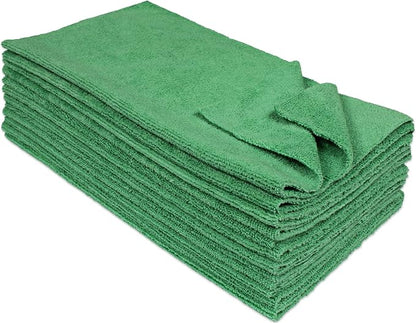 CleanAide Ultrasonic-Cut 300 GSM Microfiber Cleaning Towels, Lint-Free, Scratch-Free, Highly Absorbent, Durable & Reusable with Label-Free Edges for Auto, Home & Commercial Use, 14" x 14", 12-Pack,