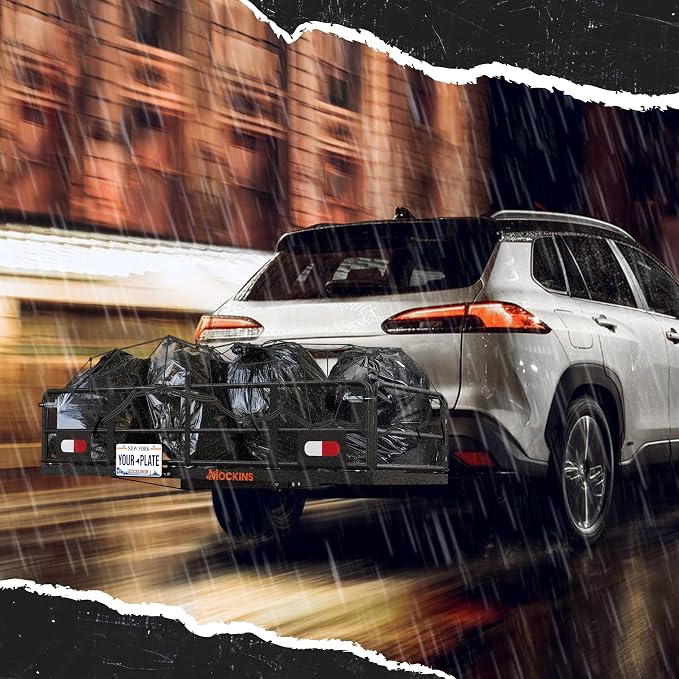 Mockins 50"x36" Large Cargo Net for Pickup Truck Bed, Roof Rack or Trailer | 6mm Thick Elastic Bungee Net with Hooks Stretching Up to 100"x75" | 4"x4" Square Safety Cargo Netting for Any Load Size