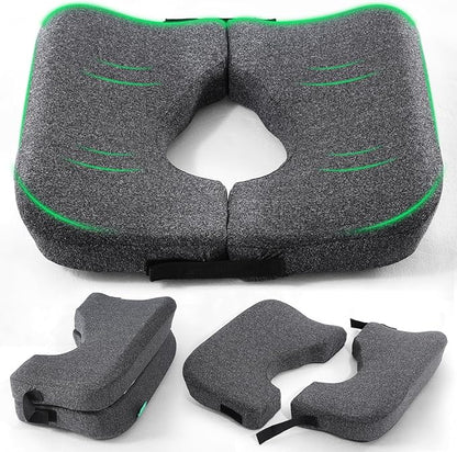 Medisana Memory Foam Bed Sore Cushions for Butt, Ergonomic Bedsore Pressure Relief Pillow with Foldable Design, T Shaped Opening Seat Cushion for Sciatica & Tailbone & Coccyx & Hemorrhoid Pain Relief