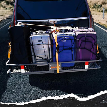 Mockins 36"x20" Heavy Duty Cargo Net for Pickup Truck Bed, Rack & More | 6mm Thick Elastic Bungee Net with Hooks Expandable Up to 75"x40" | 4"x4" Mesh Square Cargo Netting for Any Type of Load