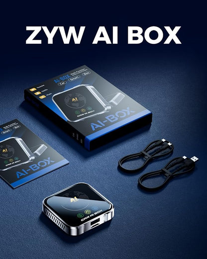 Magic AI Box Wireless CarPlay Adapter, Fast Car Video Box Plug & Play, Easy Setup, Supports Netflix/YouTube/TF Card Streaming Equalizers and More for OEM Wired CarPlay/Android Auto Cars(Smoky Gray)