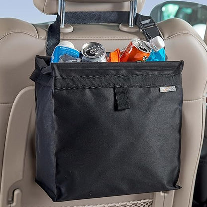High Road Large TrashStash Hanging Car Trash Can Garbage Bag with Push-Close Lid and Waterproof Bin for Cars, SUVs and Trucks, Holds 4.5 Gallons of Car Trash