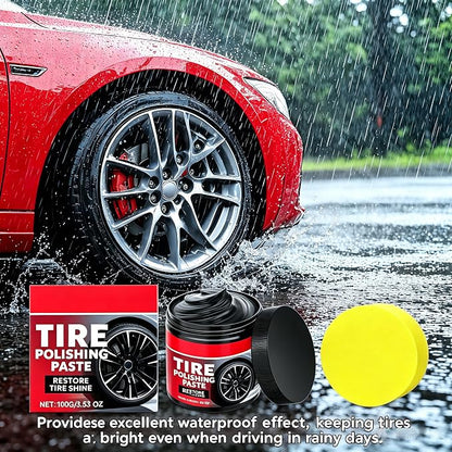 Tire Gloss Protection Agent, Tire Polishing Paste, Tire Coating Paste, Ungraded Long-Lasting Tire Dressing with Wet Gloss Look Finish for Car, Truck, Motorcycle, Rv & More (1pcs)