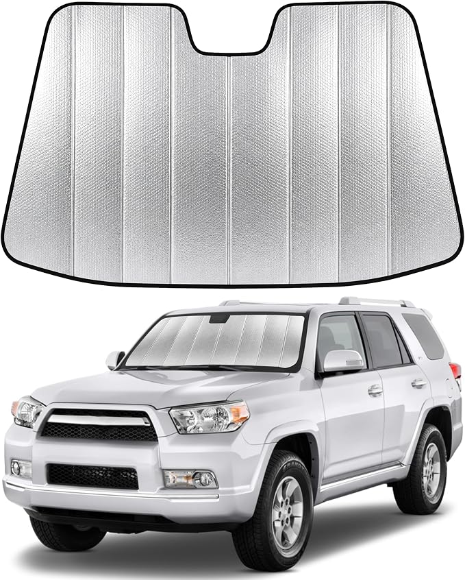 EcoNour Accordion Foldable Windshield Sun Shade Fit for Toyota 4Runner 2010-2023 2024 2025 Sunshade, Front Car Window Shades Sun Visor, Blocks UV Rays & Heat, Car Accessories