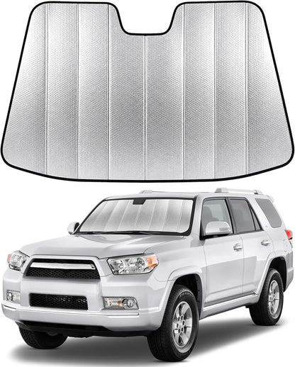 EcoNour Accordion Foldable Windshield Sun Shade Fit for Toyota 4Runner 2010-2023 2024 2025 Sunshade, Front Car Window Shades Sun Visor, Blocks UV Rays & Heat, Car Accessories