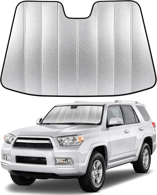 EcoNour Accordion Foldable Windshield Sun Shade Fit for Toyota 4Runner 2010-2023 2024 2025 Sunshade, Front Car Window Shades Sun Visor, Blocks UV Rays & Heat, Car Accessories