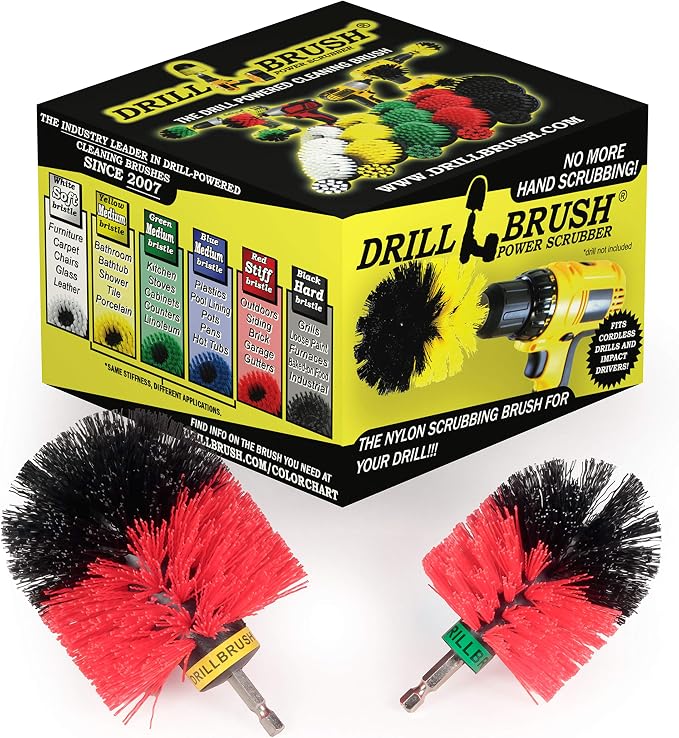 Outdoor Cleaning Supplies - Garden and Statue Cleaning Brush Set - Patio and Deck Scrubbing Tools - Bird Bath Cleaning Brush - Concrete Cleaning Brushes - Stone Stain Removing Tool - Brick Brush