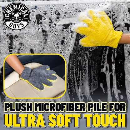 Chemical Guys MIC510 The Stranger Helpful Handy Car Wash Mitt - Yellow, Microfiber Towels for Detailing, Holds Tons of Soapy Suds, Flexible - Perfect for Car Cleaning (Pack of 12)