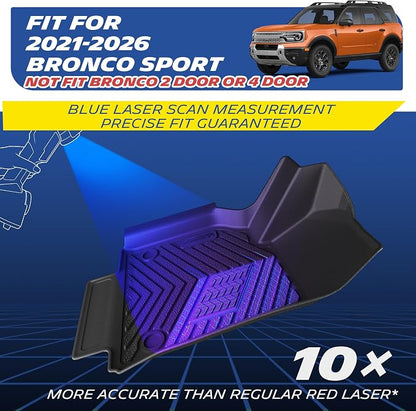 Michelin Vehicle Mats, All-Weather TPE Custom Fit Liner for 2021-2026 Ford Bronco Sport, Premier