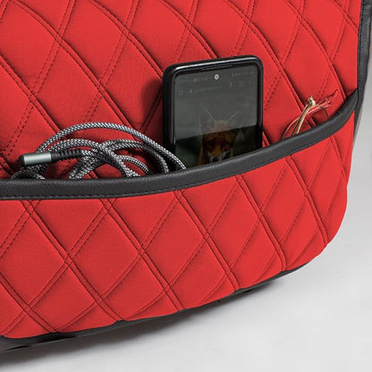 FH Group Car Seat Cushion – Neosupreme Single Front Seat Cover with Front Pockets, Airbag Compatible, Universal Fit Car Seat Cushion for Driver or Passenger Seat, SUV, Truck, Sedan & Van – Red