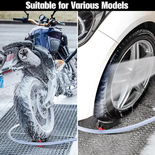 Dreyoo 4 Pcs Car Hose Guide, Tire Hose Roller for Car Washing, Detailing Tire Hoses Guide Preventing Pressure Washer Hoses Stuck Under The Wheels, Plastic Wash Tool to Avoid Snagging(Black)