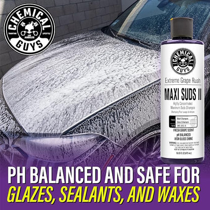 Chemical Guys CWS_1010 Maxi-Suds II Foaming Car Wash Soap (Works with Foam Cannons, Foam Guns or Bucket Washes) Safe for Cars, Trucks, Motorcycles, RVs & More, 128 fl. Oz (1 Gallon), Grape Scent