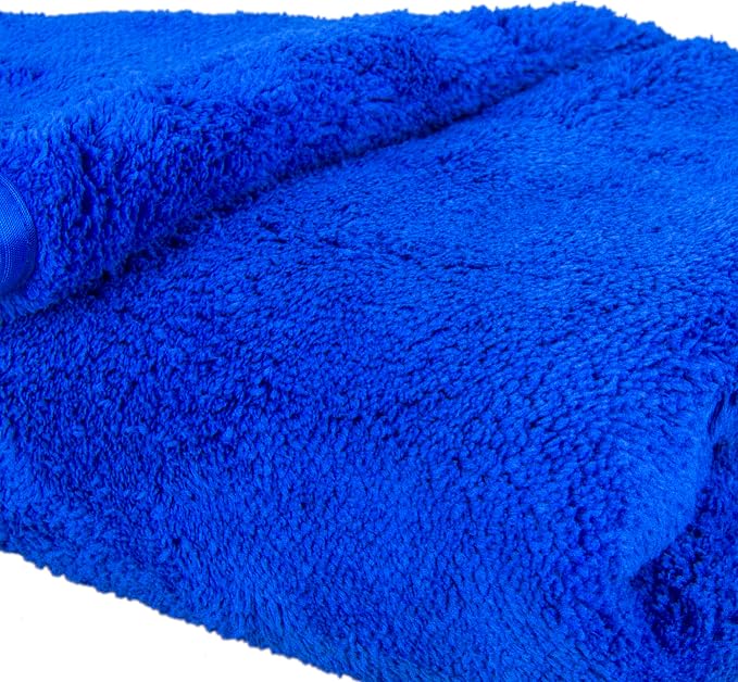 Masterson's Car Care Blue Blazing Plush Microfiber Drying Towel 36” x 25” - Ultra Fast Drying For Cars, Trucks, Motorcycles, RVs, Homes, Messes - 70/30 Premium Microfiber Blend - Ultra Absorant
