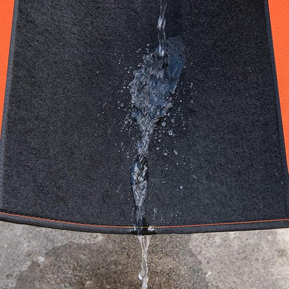 CAR PASS Waterproof Car Floor Mat, Universal Fit Car Mats with Driver Heel Pad, Leather Car Carpet, Anti-Slip Nibbed Backing Floor Mats for SUV, Vans,Sedan,Truck, Automotive Set for Women (Orange)