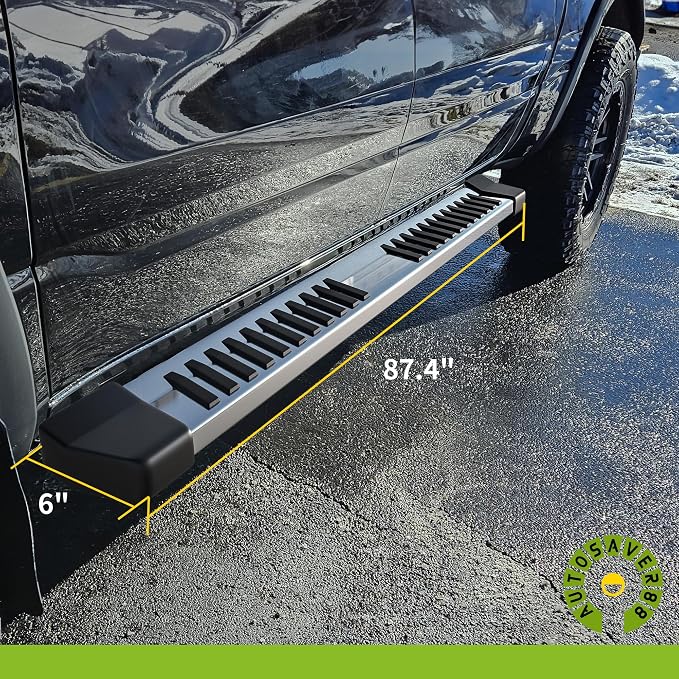 Side Step Nerf Bar Running Board Replacement for 1999-2016 Ford F250 F350 Super Duty Crew Cab(4 Full Size Door), 6 Inch Step Pad Design, Stainless Steel
