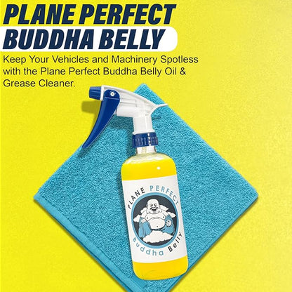 Plane Perfect Buddha Belly Oil & Grease Cleaner - Heavy Duty Aviation Grade Citrus Degreaser Spray - Multi Surface Cleaner for Automotive Engine, Aircraft, Car, Truck & RV | 1 Gallon