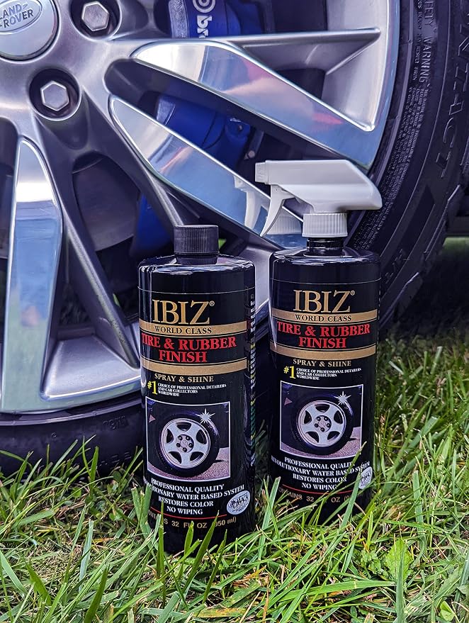 IBIZ® Tire Shine Spray. Instant Tire & Rubber Shine. Premium, Professional Grade Tire Cleaner Spray.