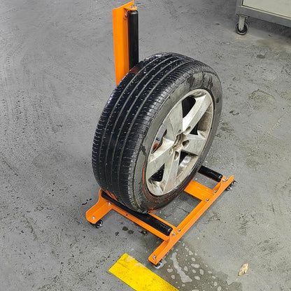 Rolling Wheel Detailing Stand – Heavy-Duty Tire Cleaning and Polishing Roller with 3-Way Rotating Rollers for Ceramic Coating, Tire Shine, Car Wheel Wash – Garage Accessory for Auto Detailers