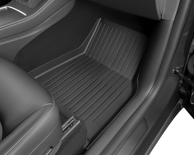 SUPER LINER Tesla Model Y Floor Mats 2021-2024 | Custom Fit All-Weather 9-Piece Set TPE Material |Full Coverage Floor Mats Back Seat Protector, Cargo Liner, Trunk & Interior Accessories