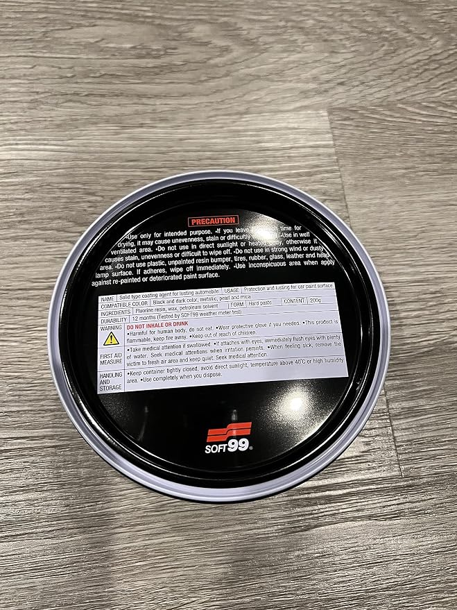 SOFT99 Fusso Coat 12 Months Wax Dark (Japanese Version) – Synthetic Car Wax for Black, Red, Blue & Dark Color Vehicles – Long-Lasting Hydrophobic Protection