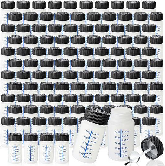 Mumufy 180 Pcs Touch up Paint Bottles with Brush and Lid Empty Touch up Bottle with Mixing Balls 2 oz Fluid Capacity Leftover Paint Container for Car Scratches Repair (Black,Blue)