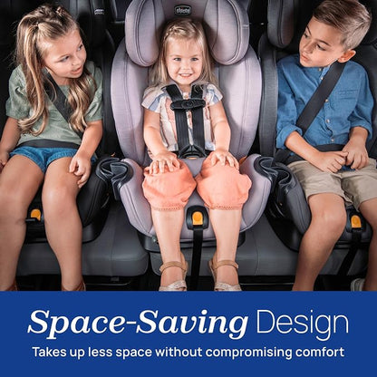 Chicco OneFit Max ClearTex All-in-One Car Seat with LeverLock Installation, Slim Design, Convertible Car Seat, Seat for Infants and Children 5-100 lbs, Ash/Grey