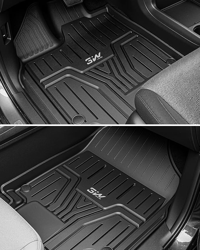3W Floor Mats & Cargo Liner Fit for Honda CR-V 2023 2024 2025 2026 (Include Hybrid), All Weather TPE Custom Fit Honda CRV Floor Liner 1st, 2nd Row and Trunk (Upper Positon) Full Set Car Mats Black