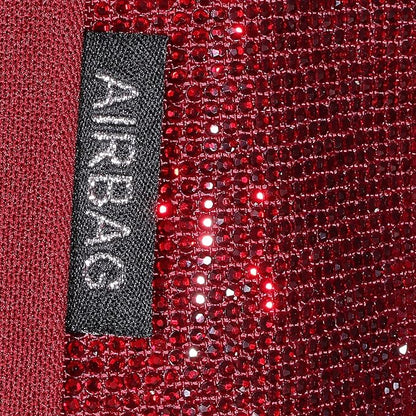 CAR PASS Bling Diamond Burgundy Leather Car Seat Covers Full Sets Interior Sets, Waterproof Shining Glitter Sparkly Crystal Universal Armrest Fit Automotive Truck SUV Cute Women Girl, Red Rhinestone