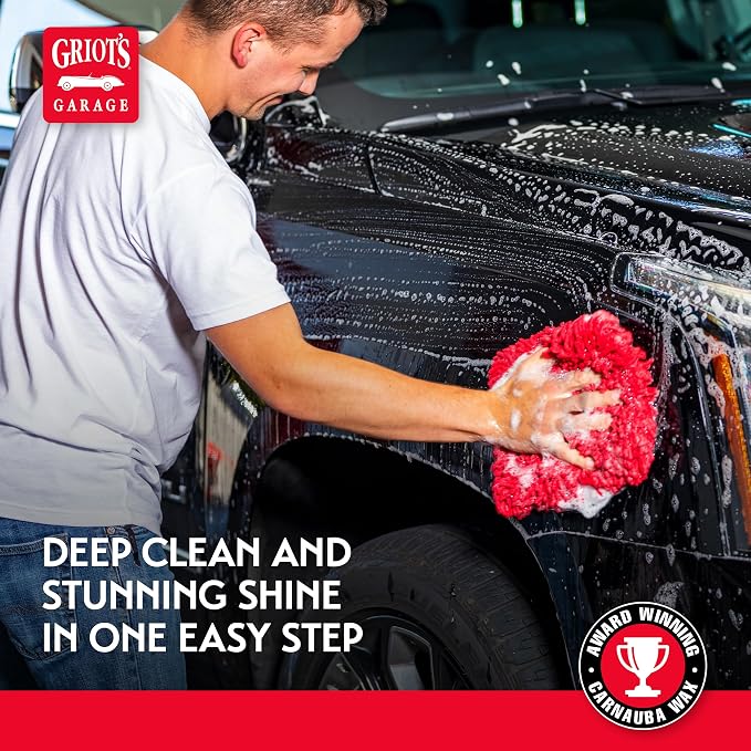 Griot's Garage Best of Show Wash and Wax for Car Detailing and Cleaning, Carnauba-Packed Coating, High Gloss Shine and Protection for Auto Paint, 11396, One Gallon