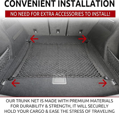 Floor Style Automotive Elastic Trunk Mesh Cargo Net for Audi Q5 Premium Prestige 2018-2025 - Premium Trunk Organizers and Storage - Luggage Net for SUV- Best Car Organizer for Audi Q 5