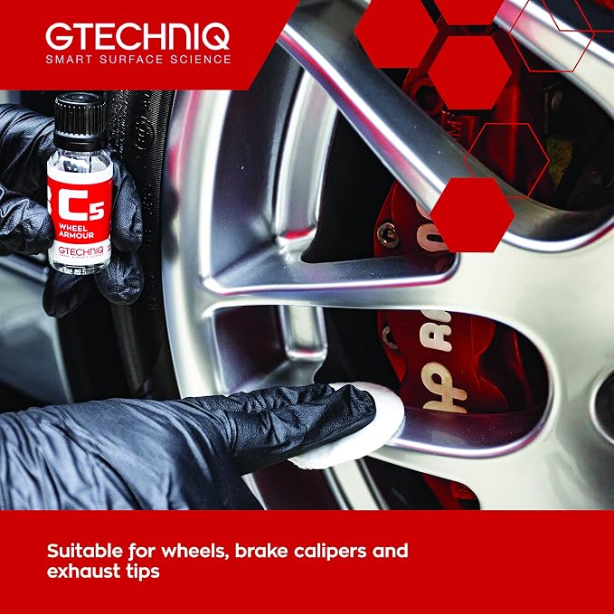 Gtechniq C5 Wheel Armour, Long Term Wheel Protection 15ml | Long-Term Alloy Wheel Sealant, Repels Brake Dust & Road Grime, Durable Hydrophobic Barrier for Easy Cleaning