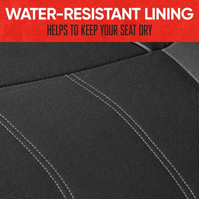 Motor Trend Black Cloth Car Seat Covers for Front Seats – Premium Automotive Bucket Seat Covers, Made for Vehicles with Removable Headrests, Interior Covers for Car Truck Van SUV Seat Protector