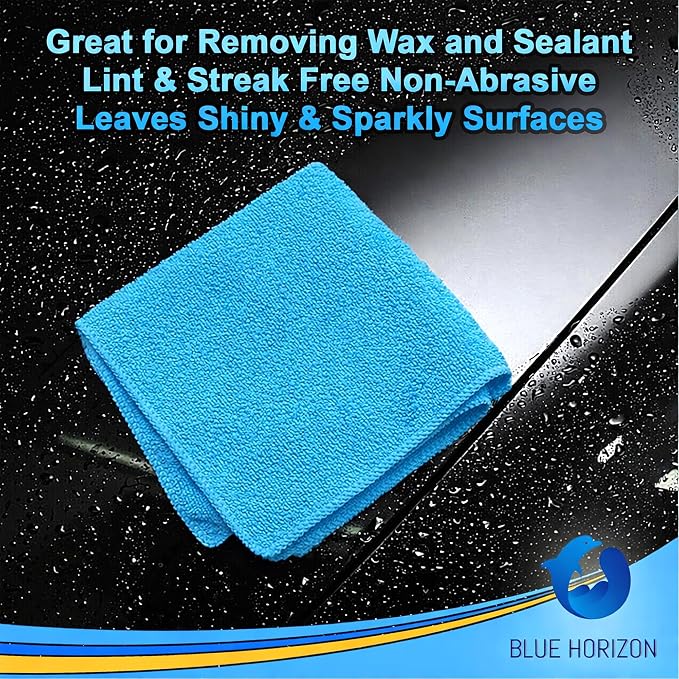 Microfiber Cleaning Towels, Pack of 24, Ultra Soft Plush Washcloth, All Purpose Premium Microfiber Detailing Cleaning Cloths Reusable Shop Towels (16" x 16", Sky Blue)
