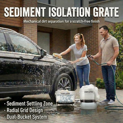 10.4" Heavy Duty Car Wash Bucket Insert (2-Pack) & Wash Mitt Kit - 10.6 oz Detailing Dirt Separator & Grit Trap, Scratch-Free Auto Wash, Fits 3.5 to 5 Gallon Buckets (Black Kit)