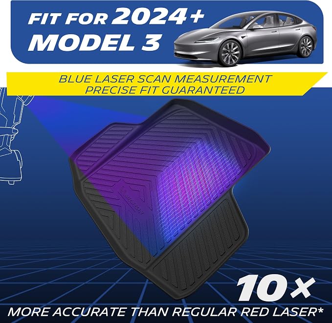 Michelin Vehicle Mat, All-Weather TPE Custom Fit Liner for Tesla Model 3 Trunk Mat 2024-2027(1 Piece), Premier