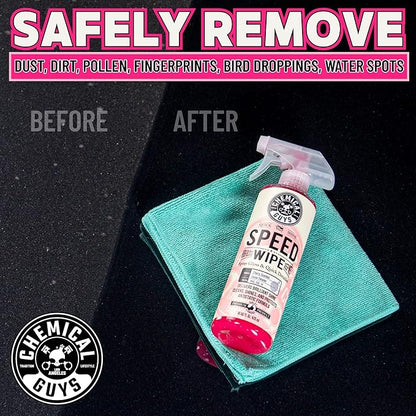 Chemical Guys Speed Wipe Quick Detailer - High Gloss, Streak-Free Shine, Detail Spray for Cars, Trucks, Motorcycles, RVs, and More, Safe on Paint, Glass, Wheels, and Trim, Cherry Scent, 16 fl oz