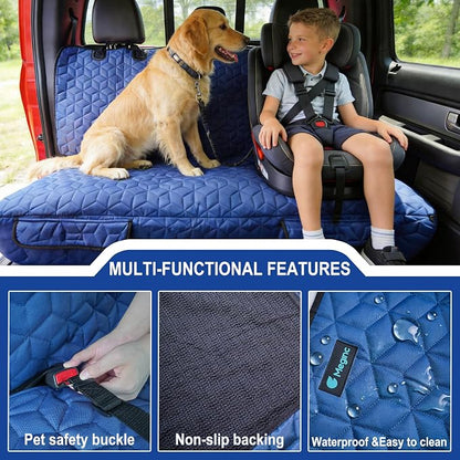 Meginc Dog Car Seat Covers for Back Seat, Heavy Duty Pet Bench Seat Covers for Trucks Waterproof Protector Back Seat Nonslip Dogs Car Seat Covers for Crew Cab/Ford F-Series/Ram 1500/Sierra/Silverado