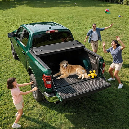FRP Hard Tri-Fold Truck Bed Tonneau Cover Fit for Dodge Ram 1500 2002-2026 (Classic & New), Fit for Dodge Ram 2500 3500 2003-2026, with 6.4 ft Bed Without Rambox