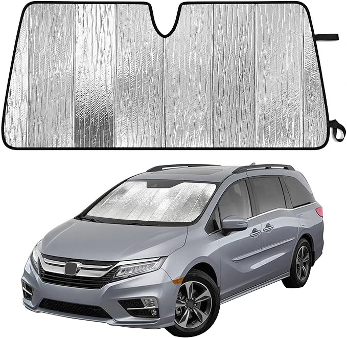 EcoNour Accordion Foldable Windshield Sun Shade Fit for Honda Odyssey 2018-2024 2025 2026 Sunshade, Front Car Window Shades Sun Visor, Blocks UV Rays & Heat, Car Accessories