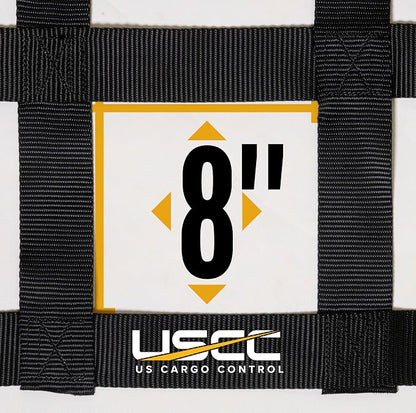 US Cargo Control E Track Cargo Nets for Trailers 82" x 82" (3-Pack), Adjustable Heavy Duty Cargo Net with Ratchets for E-Track and X-Track Systems, 8" x 8" Holes, Use in Enclosed Trailers, Box Trucks