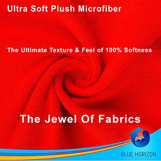 Red Microfiber Cleaning Towels, 3 Dozen Dual-Sided Cleaning Cloths Bulk Pack, Ultra Soft Plush Wash-Cloths, Micro-fiber Detailing Cleaning Cloths for Car, Household and Commercial (Red, 16" x 16")
