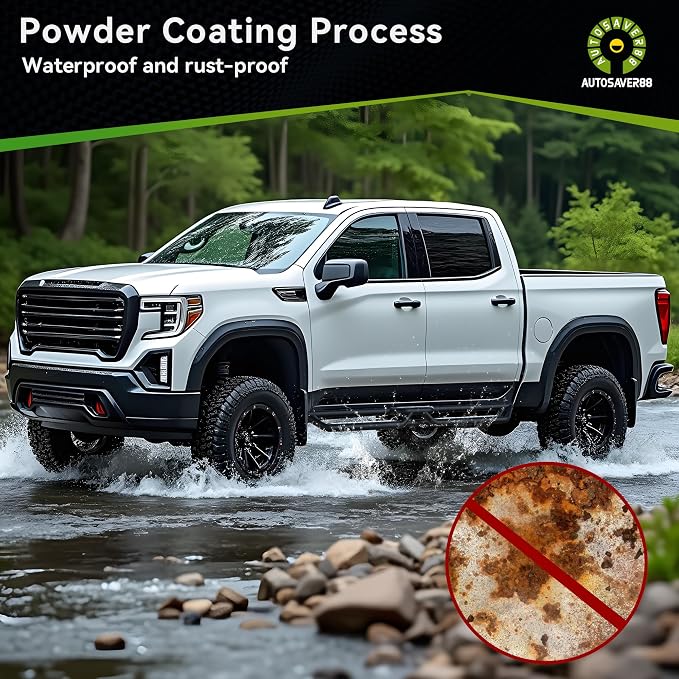 6 Inch Running Boards Compatible with 2019-2026 Dodge Ram 1500 New Body Quad Cab/Extended Cab, Two-Stair Side Step Rail Drop Nerf Bars (Exclude Ram 1500 Classic)