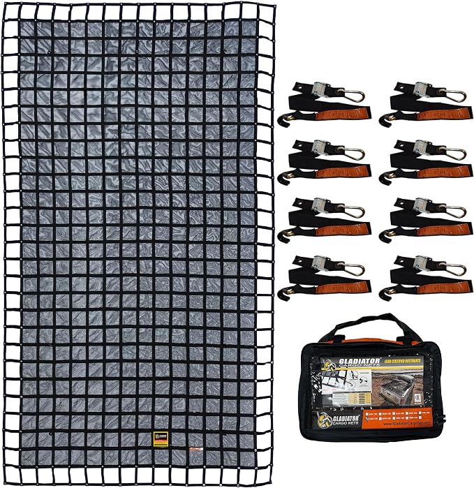Gladiator Cargo Net - Heavy Duty Truck Cargo Net - Double Extra Large (XXG-100) 10.5' x 18.5' ft.