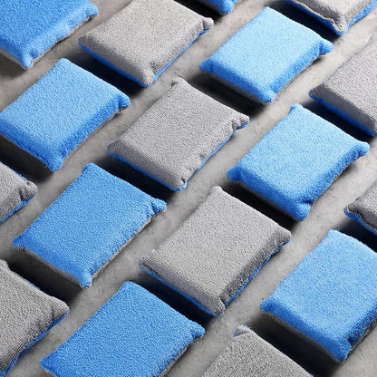 Tallew 24 Pieces Blue and Gray Thin Microfiber Ceramic Coating Applicator Sponge Car Wash Pads Cleaning Pads for Applying Wax