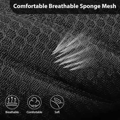 CAR PASS 3D Foam Mesh Leather Seat Covers Front Seats, Breathable Two Front Seat Cover for Cars, Comfortable Universal Fit for SUV Truck Sedan Automotive Anti-Slip Airbag Compatible, All Black