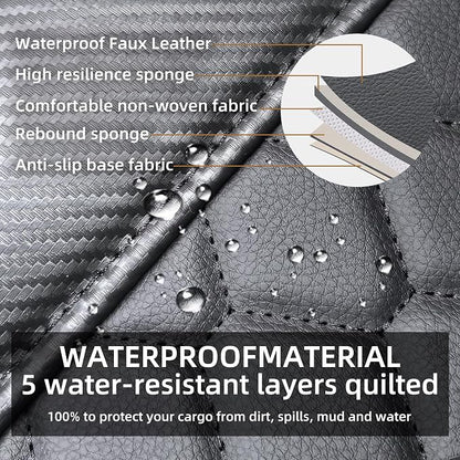 Elantrip 2PCs Front Car Seat Covers Leather Water Proof Seat Protector Universal fit for Most Cars SUVs and Trucks Carbon Fiber Black