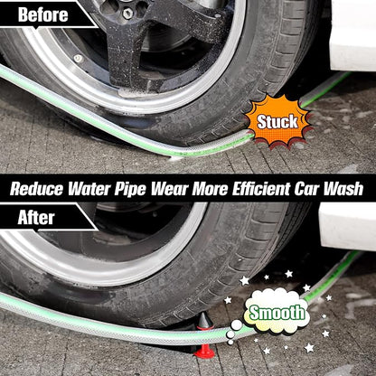 Dreyoo 4 Pcs Car Hose Guide, Tire Hose Roller for Car Washing, Detailing Tire Hoses Guide Preventing Pressure Washer Hoses Stuck Under The Wheels, Plastic Wash Tool to Avoid Snagging(Black)