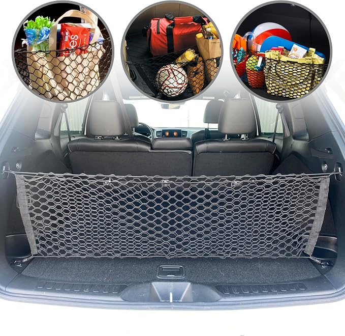 Envelope Style Automotive Elastic Trunk Mesh Cargo Net for Honda Passport EX L Elite 2019-2022- Premium Trunk Organizers and Storage - Luggage Net for SUV - Best Car Organizer Honda Passport
